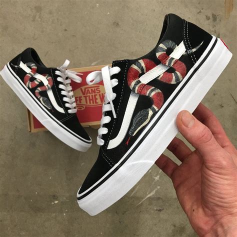 hand painted gucci snake vans|Custom Gucci x Vans!!! .